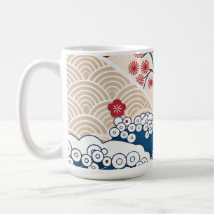 Trendy moderne Japanse golf- en Sakura-patroon Koffiemok
