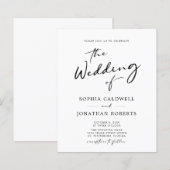 Trendy moderne kalligrafie bruiloft uitnodiging (Voorkant / Achterkant)