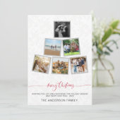 Trendy moderne kerst collage foto feestdagen kaart (Staand voorkant)