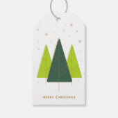Trendy Moderne Kerstboom Groene Foto Cadeaulabel (Voorkant)