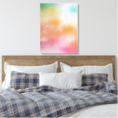 Trendy Moderne Kleurrijke Abstracte Kunst Rood Roz Canvas Afdruk (Insitu (Slaapkamer))