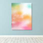 Trendy Moderne Kleurrijke Abstracte Kunst Rood Roz Canvas Afdruk (Insitu (Houten vloer))