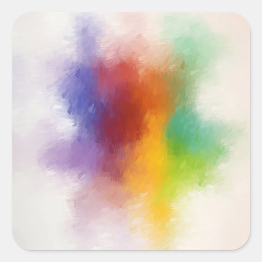 Trendy moderne kleurrijke Abstracte kunstblanco Sj Vierkante Sticker (Voorkant)