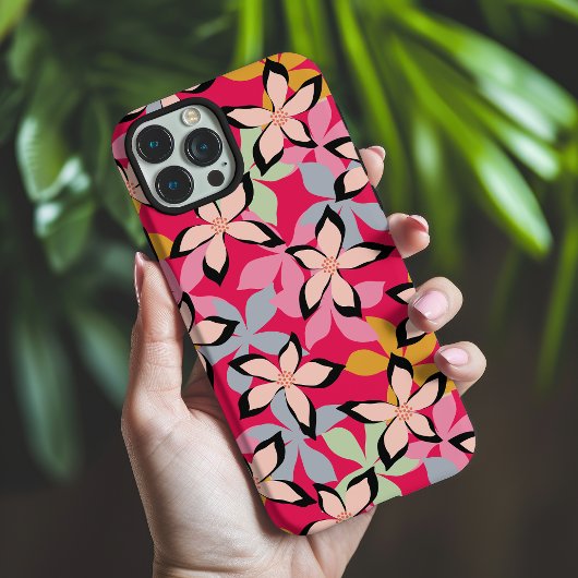 Trendy moderne kleurrijke bloemenpatroon Case-Mate iPhone case