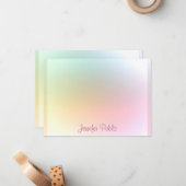 Trendy Moderne kleurrijke gecalligraveerde Script- Notitiekaartje (Voorkant / Achterkant in situ)