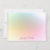 Trendy Moderne kleurrijke gecalligraveerde Script- Notitiekaartje (Achterkant)