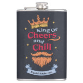 Trendy Moderne Kleurrijke Grappige King Quote Typo Heupfles (Voorkant)