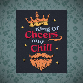 Trendy Moderne Kleurrijke Grappige King Quote Typo Poster