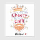 Trendy Moderne Kleurrijke Grappige King Quote Typo Sticker (Vel)