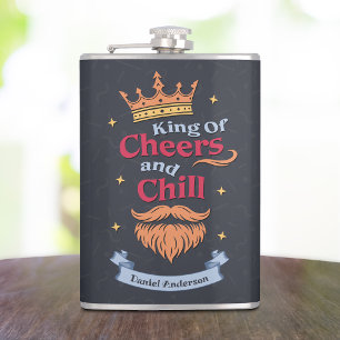 Trendy Moderne Kleurrijke Grappige Koning Citaat T Heupfles