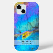 Trendy Moderne Kleurrijke Marmeren Steen Naam Case-Mate iPhone Case (Achterkant)