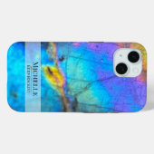 Trendy Moderne Kleurrijke Marmeren Steen Naam Case-Mate iPhone Case (Achterkant (horizontaal))