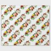 Trendy Moderne Kleurrijke Rozen Bloemen Cadeau Cadeaupapier (Vlak)