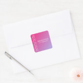 Trendy Moderne Krachtige Roze Gradiënt 21e Verjaar Vierkante Sticker (Envelop)