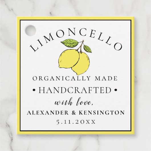 Trendy moderne Limoncello voor een fles Bedankjes Labels (Voorkant)