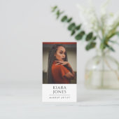 Trendy Moderne Make-up Artiest Photo Business Visitekaartje (Staand voorkant)