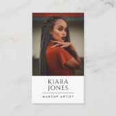 Trendy Moderne Make-up Artiest Photo Business Visitekaartje (Voorkant)
