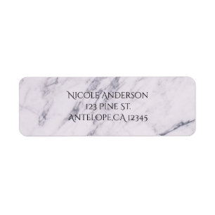 Trendy moderne marmeren elegante trouwuitnodiging etiket