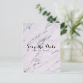 Trendy Moderne Marmeren Huwelijk Opslag van de Dat Aankondigingskaart (Staand voorkant)