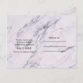 Trendy moderne marmeren huwelijksaankondiging aankondigingskaart (Achterkant)