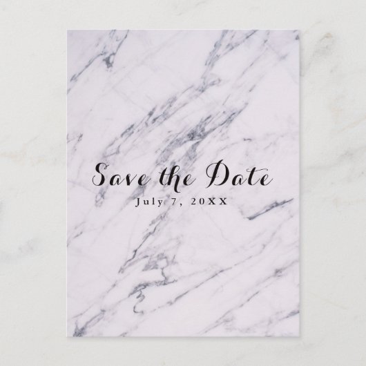 Trendy moderne marmeren huwelijksaankondiging aankondigingskaart (Voorkant)