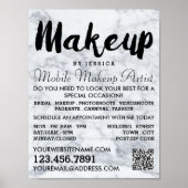 Trendy Moderne Marmeren Make-up Artiest Adverteren Poster (Voorkant)