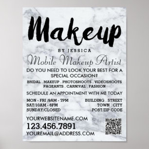 Trendy Moderne Marmeren Make-up Artiest Adverteren Poster