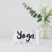Trendy Moderne Marmeren Yoga Instructeur Visitekaartje (Staand voorkant)