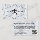 Trendy Moderne Marmeren Yoga Instructeur Visitekaartje (Voorkant / Achterkant)