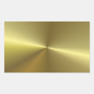 Trendy Moderne Metallic Uitstraling Nep Goud Blank Rechthoekige Sticker