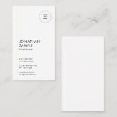 Trendy Moderne Minimale Sjabloon Gold White - vert Visitekaartje (Voorkant / Achterkant)