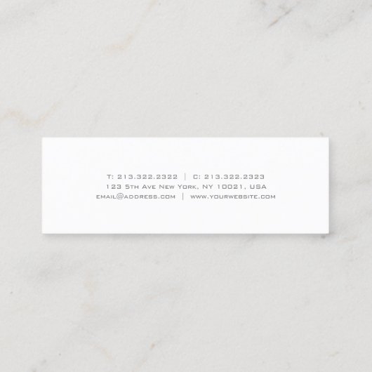 Trendy Moderne Minimalistisch design elegant Mini Visitekaartje (Achterkant)