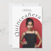 Trendy Moderne minimalistische boogfoto Quinceaner Aankondiging (Voorkant)