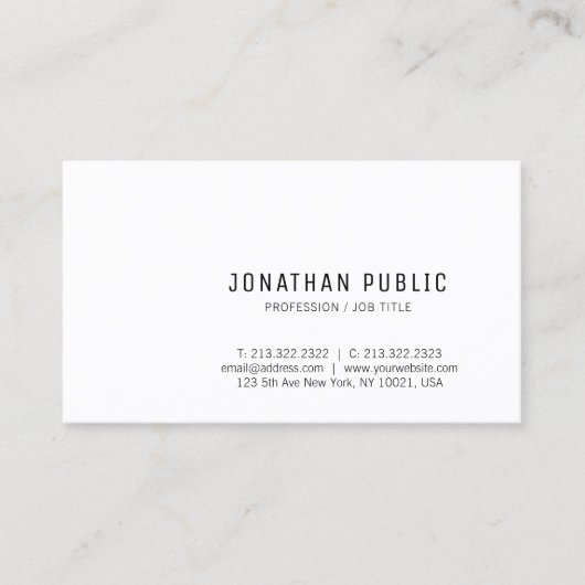 Trendy Moderne Minimalistische Design Elegant Sjab Visitekaartje (Voorkant)