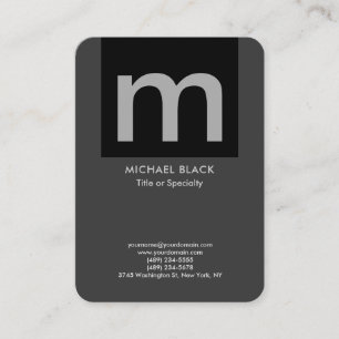 Trendy moderne, minimalistische grijze monogrammen visitekaartje