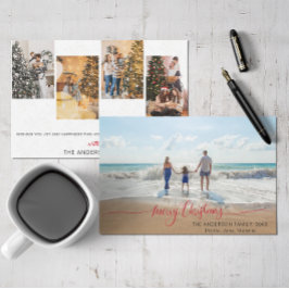 Trendy Moderne Minimalistische Kerst Foto Feestdag Kaart