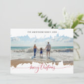 Trendy Moderne Minimalistische Kerstmis Collage Fo Kaart (Staand voorkant)