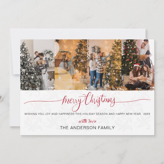 Trendy Moderne Minimalistische Kerstmis Collage Fo Kaart (Achterkant)