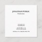 Trendy Moderne Minimalistische Sjabloon Profession Vierkante Visitekaartje (Achterkant)