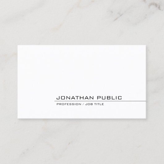 Trendy Moderne Minimalistische Sjabloon Profession Visitekaartje (Voorkant)