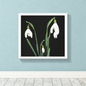 Trendy moderne minimalistische sneeuwklokbloem fin canvas afdruk (Insitu (Houten vloer))