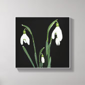 Trendy moderne minimalistische sneeuwklokbloem fin canvas afdruk (Voorkant)