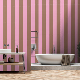 Trendy Moderne Mocha Bruin Roze Strepen Behang