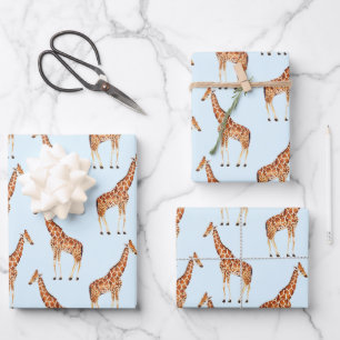 Trendy Moderne Moderne Safari Jungle Dieren Giraff Inpakpapier Vel