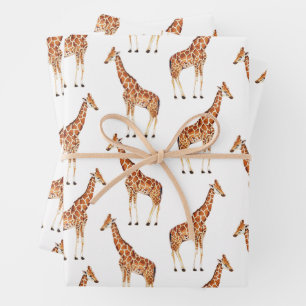 Trendy Moderne Moderne Safari Jungle Dieren Giraff Inpakpapier Vel