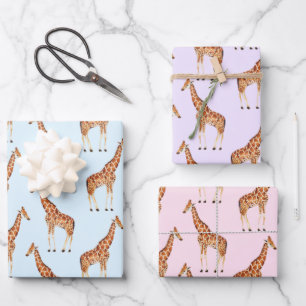 Trendy Moderne Moderne Safari Jungle Dieren Giraff Inpakpapier Vel
