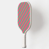 Trendy Moderne Monogram Naam Gestreept Pickleball Paddle (Links)