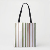 Trendy Moderne Neutrale Aarde Tonen Strepen Tote Bag (Voorkant)