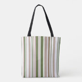 Trendy Moderne Neutrale Aarde Tonen Strepen Tote Bag (Achterkant)