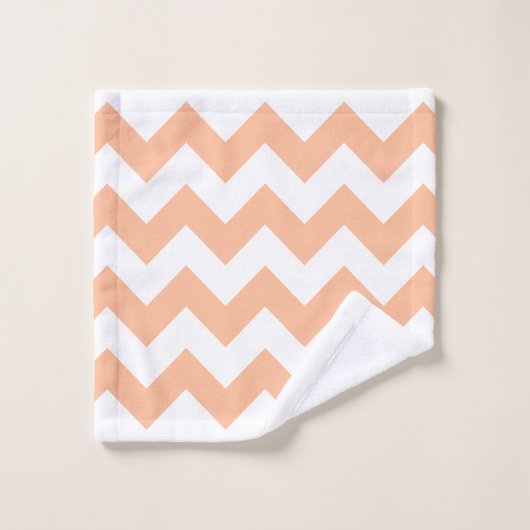 Trendy Moderne Pastel Peach Chevron Bad Handdoek (Wasdoekje)